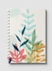 Lowha Spiral Notebook With 60 Sheets And Hard Paper Covers With Leaves &amp; Abstarct Design, For Jotting Notes And Reminders, For Work, University, School