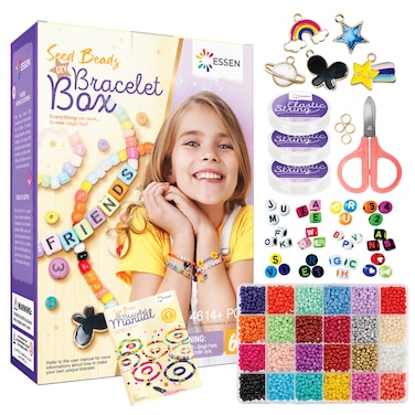 Buy ESSEN 3800 pcs 4mm Seed Beads and 800 Alphabet Letter Beads