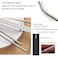Generic-4 Pcs Reusable Drinking Straw Set 304 Stainless Steel Metal Straw Straight Bent with Cleaner Brush