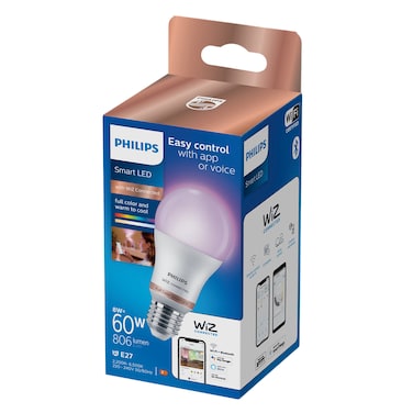 Philips A60 E27 RGB Wiz Connected WiFi + Bluetooth LEB Bulb 8W