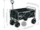 HEXAR&reg; Heavy Duty Shopping Trolley Folding Multi-Functional Portable Utility Wagon Beach Trolley Storage Basket Outdoor Camping Garden Cart with Adjustable Handle (ALL TERRAIN WIDE WHEELS - BLACK)