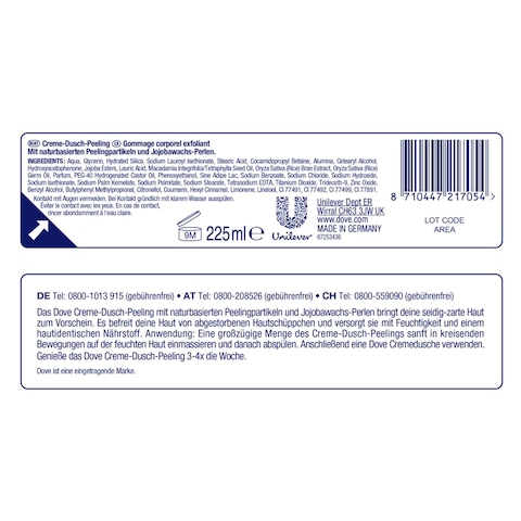 Dove Exfoliating Macadamia Body Scrub 225ml