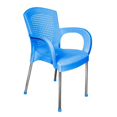 كرسي ميليسيا بلاستيك من الهلال والنجمة الفضية - أزرق