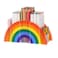 Acrylic Rainbow Multifunctional Pen Holder-Desktop Office Stationery/Sorting Pen Holder Semicircle/5 Grid Makeup Brush Storage Box