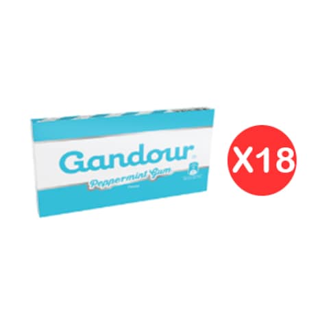 Gandour Peppermint Chewing Gum 10g x Pack of 18