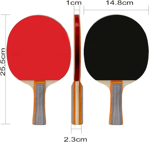 Sky Land Professional Table Tennis Racquet Set Including 2 Ping Pong Rackets And 3 Balls, Black, Tt Set Em-9350