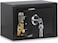Rubik Mini Safe Box with Key Lock For Home Office Hotel Jewelry Passport Watches Cash Storage (Black)