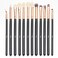 Qivange Eye Makeup Brushes Synthetic Hairs Eyeshadow Brush Set 12Pcs Black Rose Gold Eyebrow Eyeliner Makeup Brush Set For Concealer Eyebrow Eyeliner Eye Shadow Blending