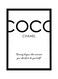 Spoil Your Wall Coco Chanel Quotes Poster With Frame White/Black 40x55cm
