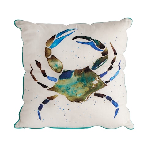 Anemoss Green Crab Patterned Throw Pillow