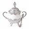 Kitchen Glass Art Porcelain Sugar Bowl - White
