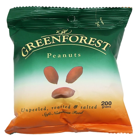 Green Forest Unpeeled Roasted And Salted Peanuts 200g