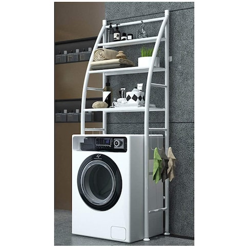 اشتري Generic-CK823 3 Tier Bathroom Laundry Washing Machine Shelf Rack White في الامارات