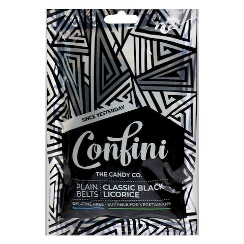 Confini Classic Black Licorice Plain Belts Candy 75g