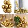 Party Propz 12" Metallic Chrome Shiny Latex Balloons For Party Decoration -Set Of 50 Pieces (Golden)