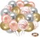 Party Time Rose Gold Silver Balloons Supplies, 50 pcs 12 Inches Gold and Silver Metallic Latex Balloons with Rose Gold Ribbon for Baby Shower, Birthday Party Backdrop Decorations