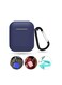 Generic Silicone Anti-Dust Protective Case With Carabiner For Airpods Deep Blue