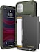 VRS Design Damda Glide PRO designed for iPhone 11 case cover [Semi Automatic] slider door Credit card holder Slot wallet [4 cards] - Green
