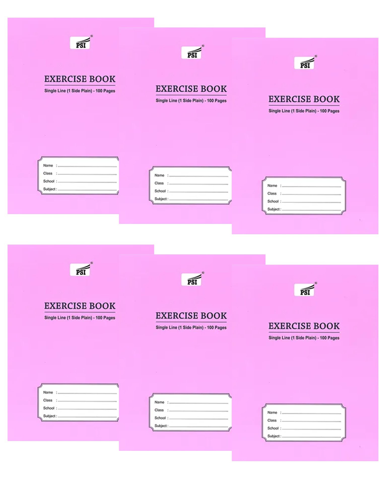 Buy 6-Piece Single Line Exercise Notebook With One Side Plain 100 Pages ...