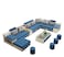 Living Room Sofa - Sofa set - Fashion Fabric Sofa - Combination Set - Cafe Hotel Furniture - Simple Leisure Sofa (blue)