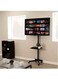 Sky-Touch Mobile TV Stand Cart With Mount For LED And LCD Screen Lockable Wheels Black