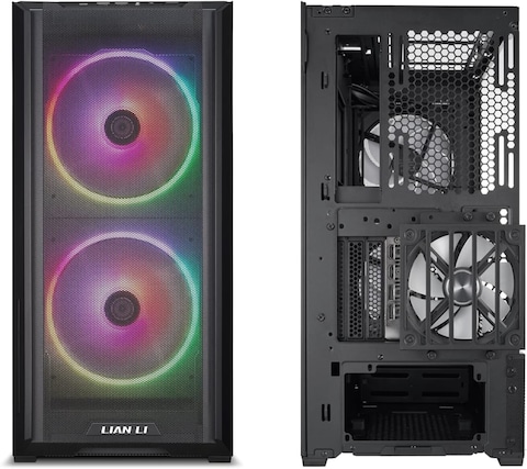 Lian Li LANCOOL 216 E-ATX PC Case, Airflow Focus RGB Gaming Computer Case With All-Around Mesh Panels, 2X160mm &amp; 1X140mm PWM Fans Pre-Installed And Innovative Rear Pcie Fan Bracket Chassis (Black)