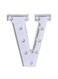 Generic Alphabet LED Letter Lights Light Up White Plastic Letters Standing Hanging V White 22X18X4.5centimeter