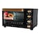 AFRA Electric Oven Toaster, 38L, 1600w Convection Rotisserie &amp; Oven Lamp, 4 Knobs Tray, Rack, Handle, 7-Functions Control, Adjustable Thermostat 70 To 250C, AF-3816OTBK, 2-Year Warranty
