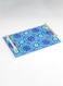 Lowha Decorative Acrylic Serving Tray With Gold Metal Handles And Turkish Tile Design 20x30 cm