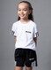 Mei Stylish Unisex Kids Active wear T-Shirt And Shorts-Short sleeve t-shirt and short sets, 7-8 Years, White &amp; Black