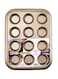 ROYALFORD 12-Cups Muffin Pan Gold 38x3.5x29.5centimeter