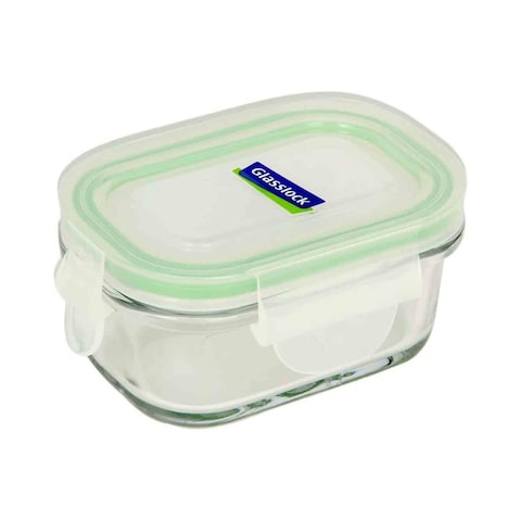 Glasslock Rectangular Food Container Clear/Green 150ml