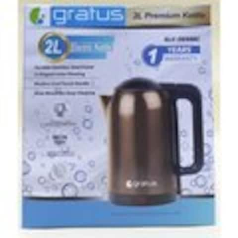 Gratus Electric Coper Durable Stainless Steel 360-Degree Cordless Power Base Kettle 2L, Model- GLK2098BC