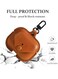 AirPods Pro 2 Case Leather Case Cover with Keychain Compatible with Apple AirPods Pro 2nd Generation 2022 Brown