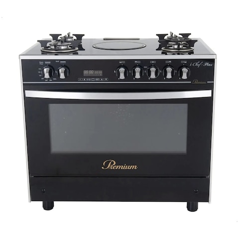 بوتاجاز بريميوم 6090GS-AC-383-IDSH-S-F غاز وكهرباء - 5 شعلات - أسود