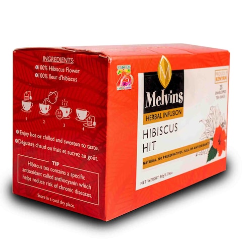 Melvins Hibiscus Tea Bags 25&#39;S