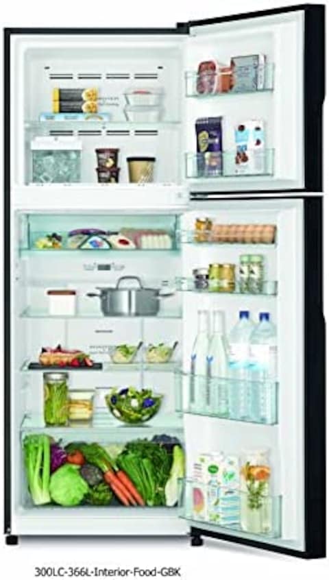 Hitachi 366L Net Capacity Top Mount Inverter Refrigerator, Platinum Silver, RVX505PUK9KPSV