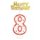 Colourful Numerical Candle #8