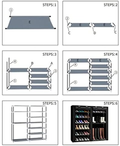 Shoe Rack Multipurpose Storage Rack with Dustproof Cover