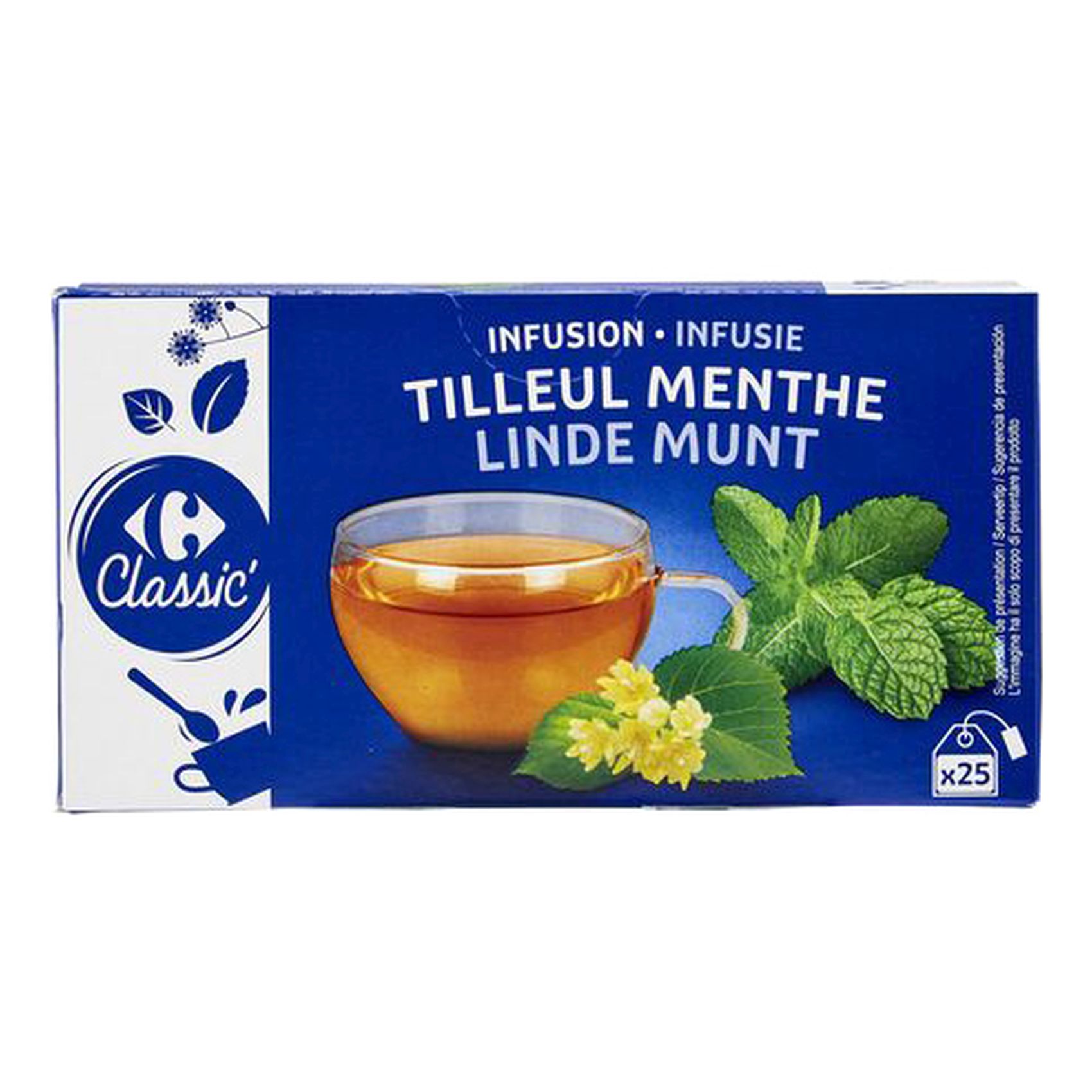 Carrefour Classic Mint Linden Infusion 25 Tea Bags