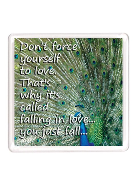 Ajooba Dubai Love Quote Magnet Green/White/Blue 64X64 Millimeter