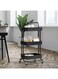 3 Tier Utility Rolling Storage Cart With Handles And Lockable Wheels Black 43x36x86.5cm