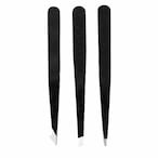 Buy QVS Tip Tweezer Set Black 3 PCS in UAE