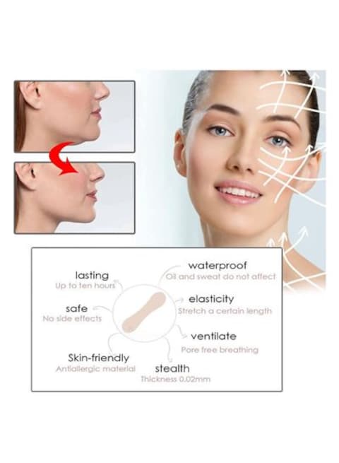 100Pcs V-Shaped Face Lift Tapes Invisible Face Lifting Patch For Firming V-Shaped Face Preventing Sagging, Tighten The Chin,Lightening Nasolabial Lines, Crow&#39;s Feet