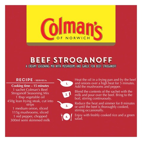 Colman&#39;s Beef Stroganoff Mix Spice 39g