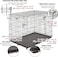 Dog cage dog crate, for large and extra large size dog, large breed dog, outdoor indoor, foldable, easy for carry travel, can open from 2 sides, with tray, dimension 121x74xH81 cm (48 inch size)