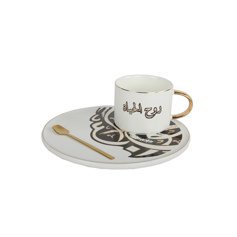 Luxury Restaurant Set Ceramic Cup &amp; Saucer With Spoon