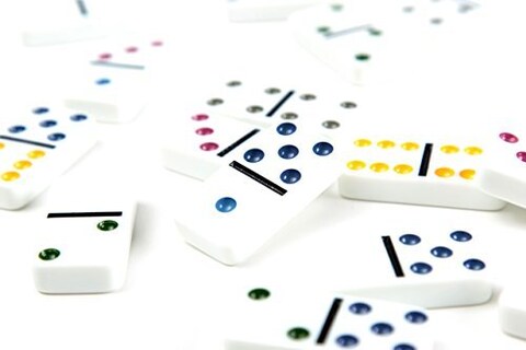 Dominos Set, AOQING Double 6 Color Dot Dominoes,Set of 28 Dominos Game (Pack of 2)