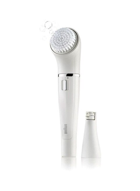 Braun - 2-In-1 FaceSpa Cleansing Brush And Facial Epilator Set White/Purple 23x16x6centimeter