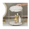 2-Layer 360 Degree Rotating Cosmetic Holder Stand White/Gold